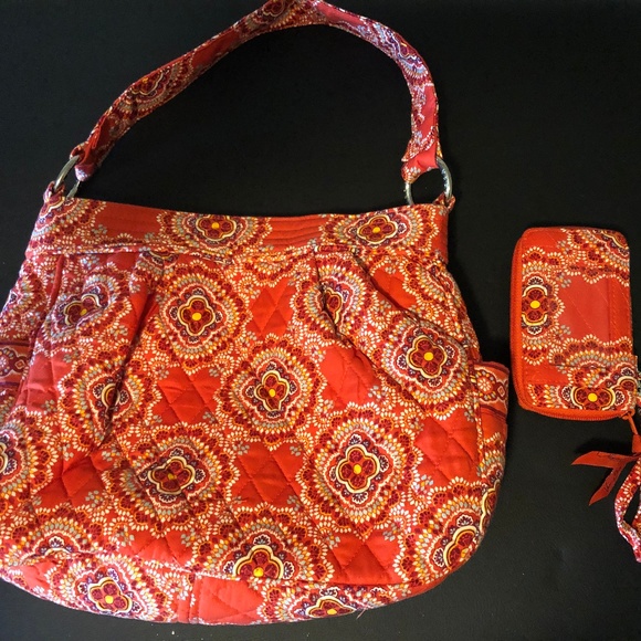 Vera Bradley Handbags - Vera Bradley shoulder bag orange purse and wallet